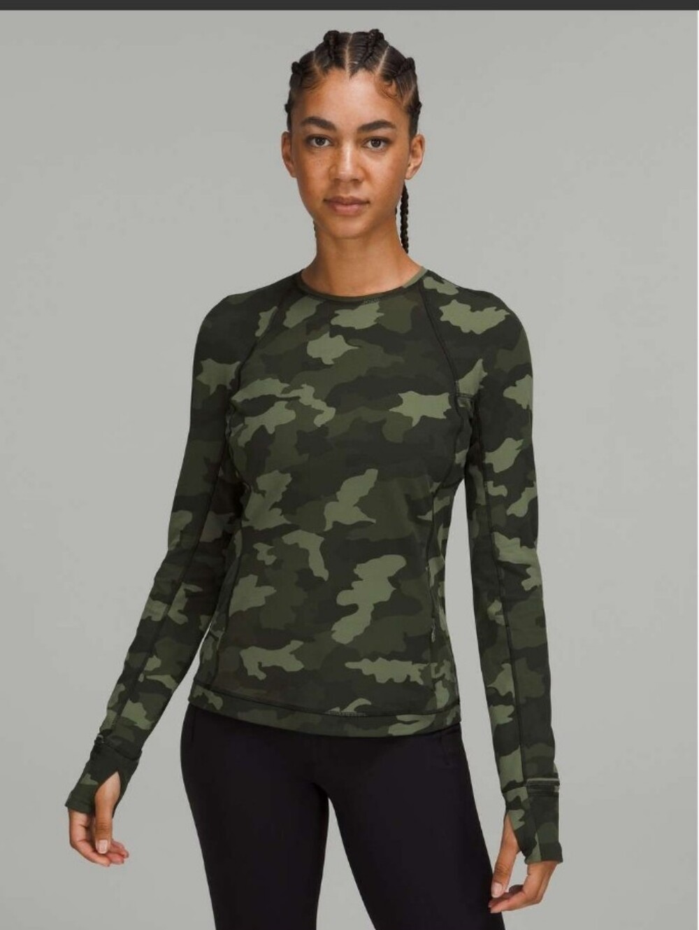 Lululemon Its Rulu Run Long Sleeve Shirt Heritage 365 Camo Size 2